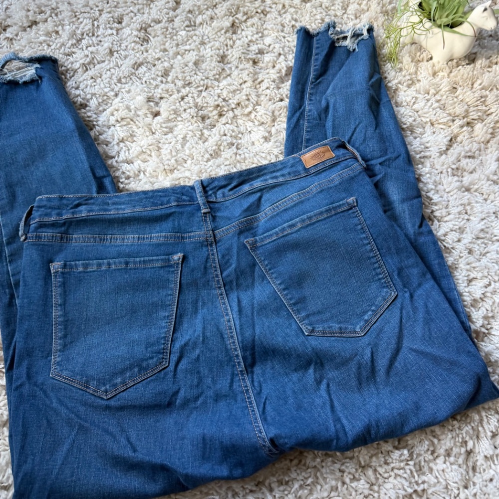 Trendy Sofia by Sofia Vergara Ripped Hem Blue plus size denim Jeans skinny jeans - Picture 5 of 7